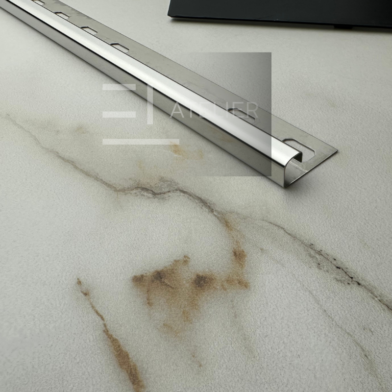 Profil Colt Exterior Rotund Inox Argintiu Lucios 10mm x 2700mm
