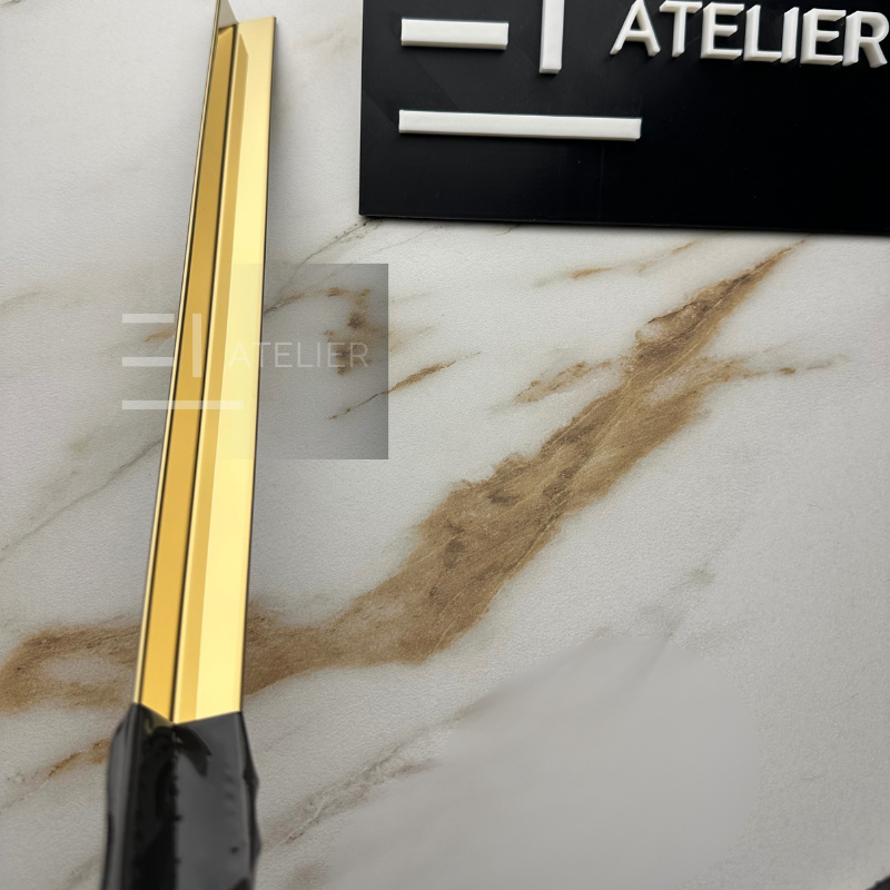 Profil L Interior Inox Auriu Lucios 15x15mm x 2700mm - EL Atelier