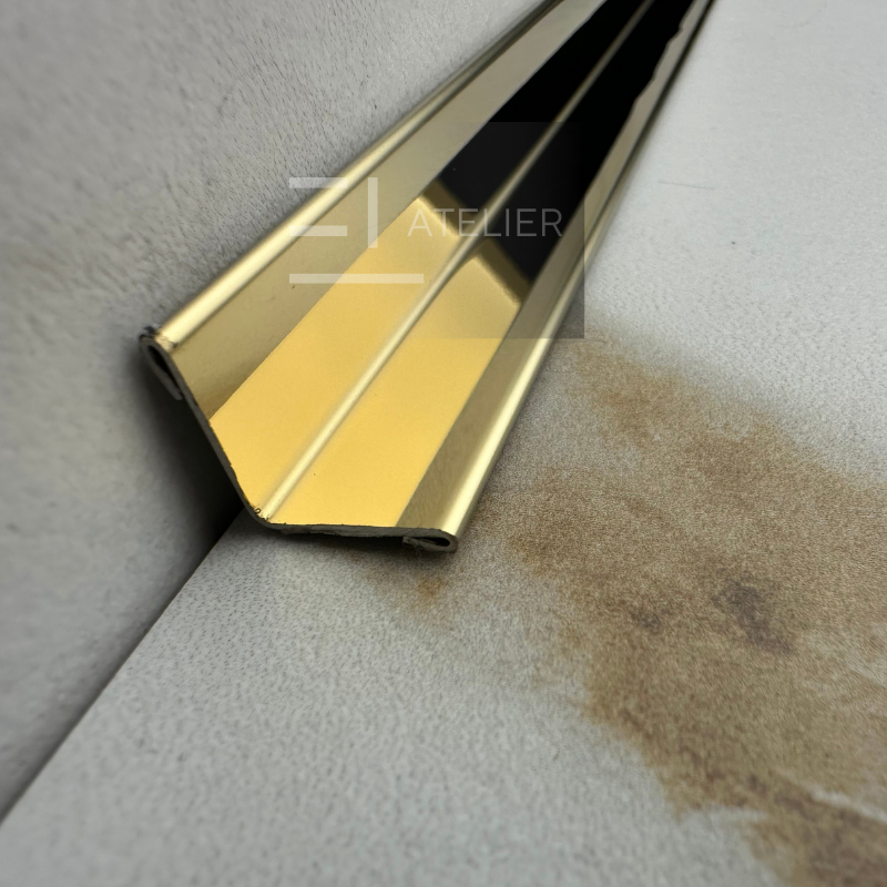 Profil L interior inox auriu lucios 15x15mm finisaj premium design modern