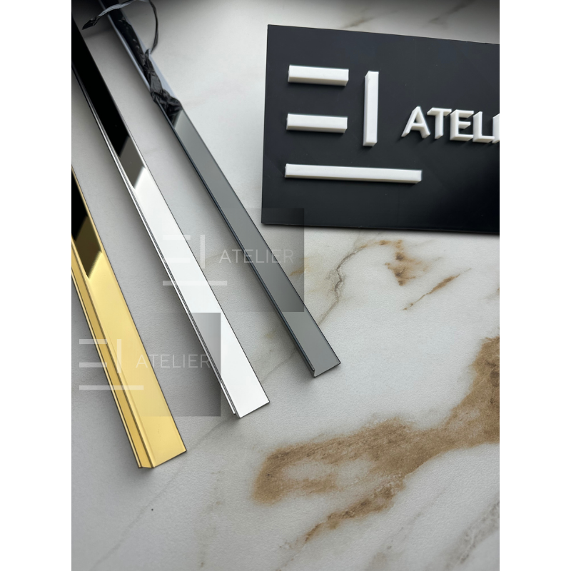 Profil colț interior inox negru lucios aplicare gresie faianță protecție