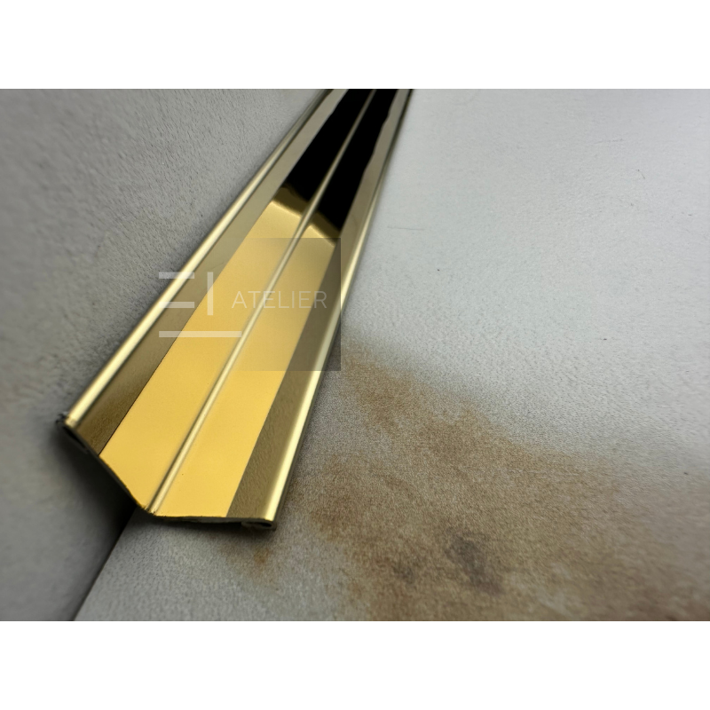 Profil L Interior Inox Auriu Lucios 15x15mm x 2700mm - EL Atelier