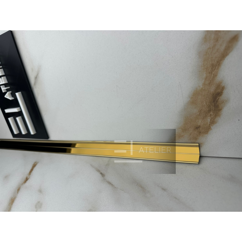 Profil decorativ colț inox auriu lucios rezistent umezeală coroziune