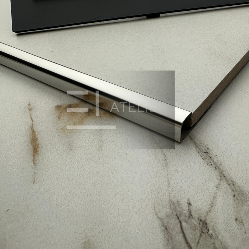 Profil Colt Exterior Rotund Inox Argintiu Lucios 10mm x 2700mm