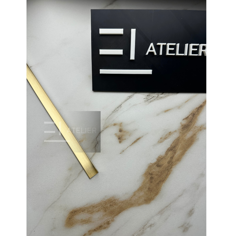 Profil L interior inox auriu mat 15x15mm finisaj premium design modern