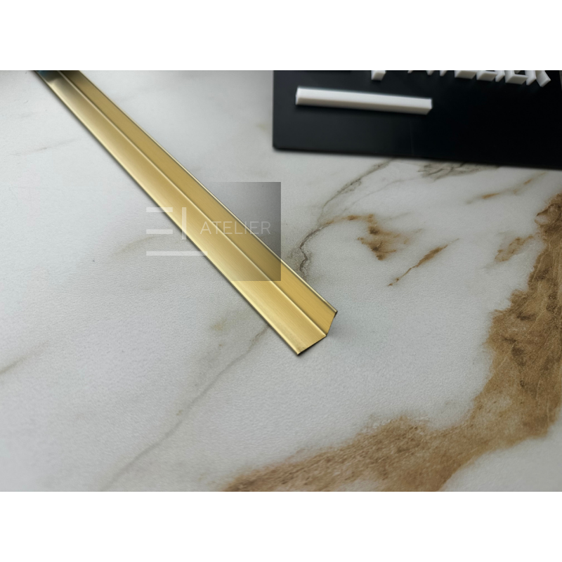 Profil colț interior inox auriu mat aplicare gresie faianță protecție