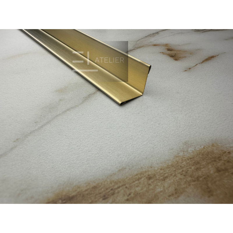 Profil L inox auriu mat 15x15mm montaj profesional colțuri interioare