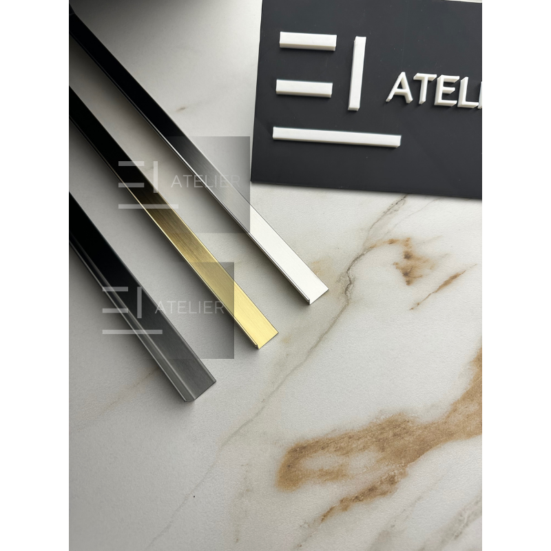 Profil colț interior inox negru mat aplicare gresie faianță protecție