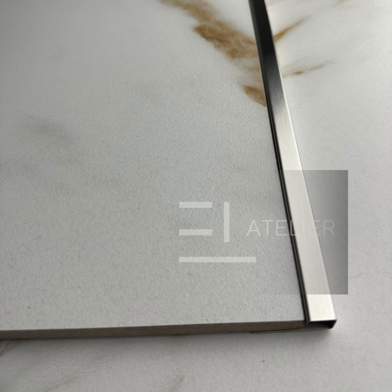 Profil Colt Exterior Semi-Patrat Inox Argintiu Mat 10mm x 2700mm - EL Atelier