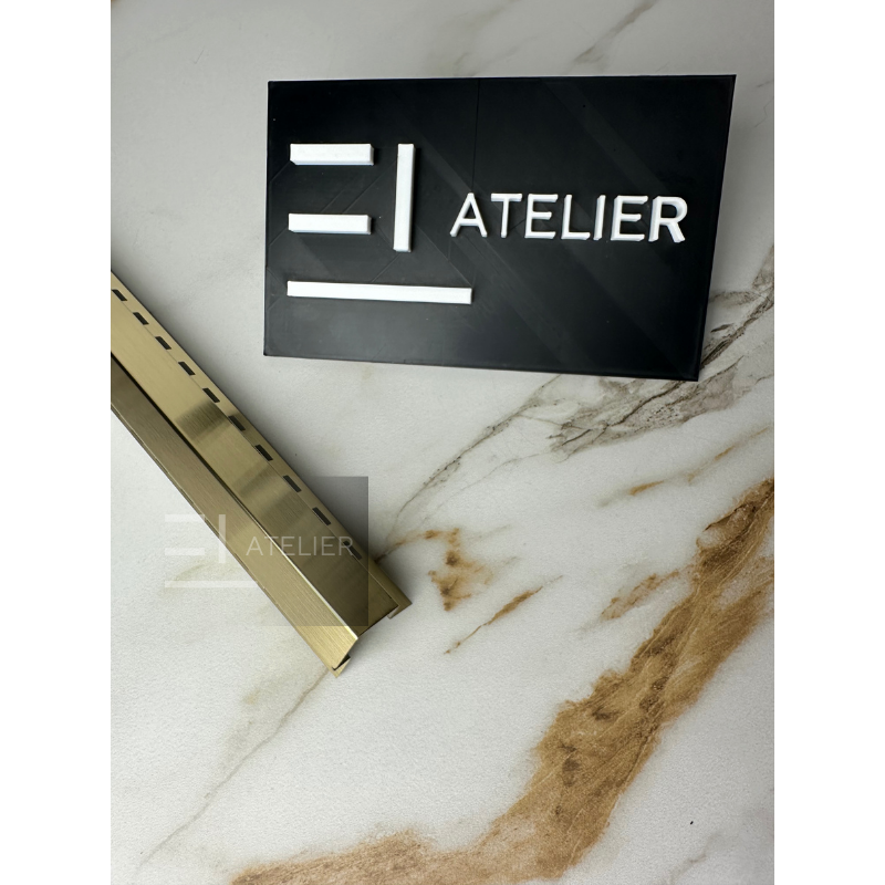 Profil decorativ L colț inox auriu mat montaj gresie faianță 25x25mm 10mm