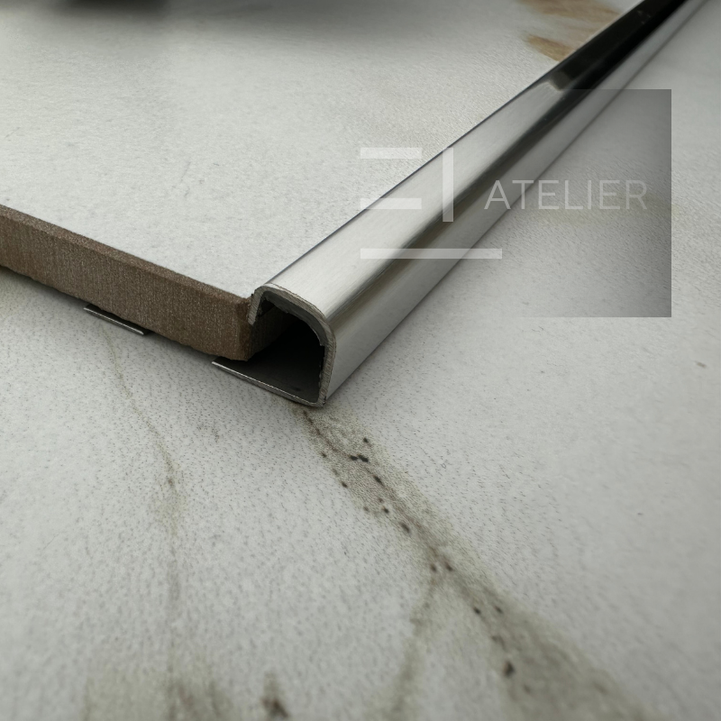 Profil Colt Exterior Rotund Inox Argintiu Mat 10mm x 2700mm