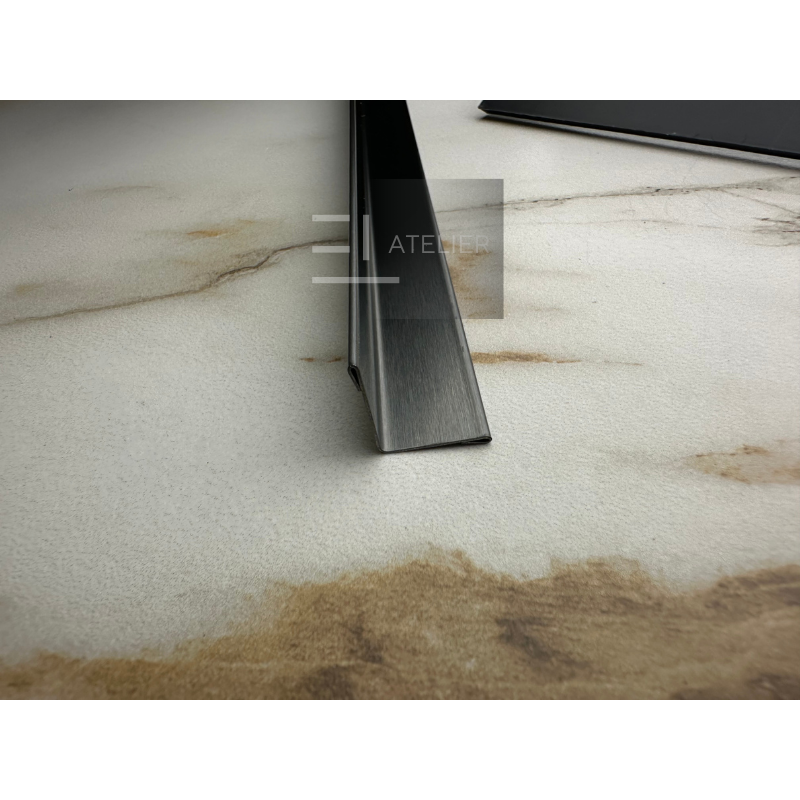 Profil colț interior inox negru mat 15x15mm aplicare perete finisaj elegant