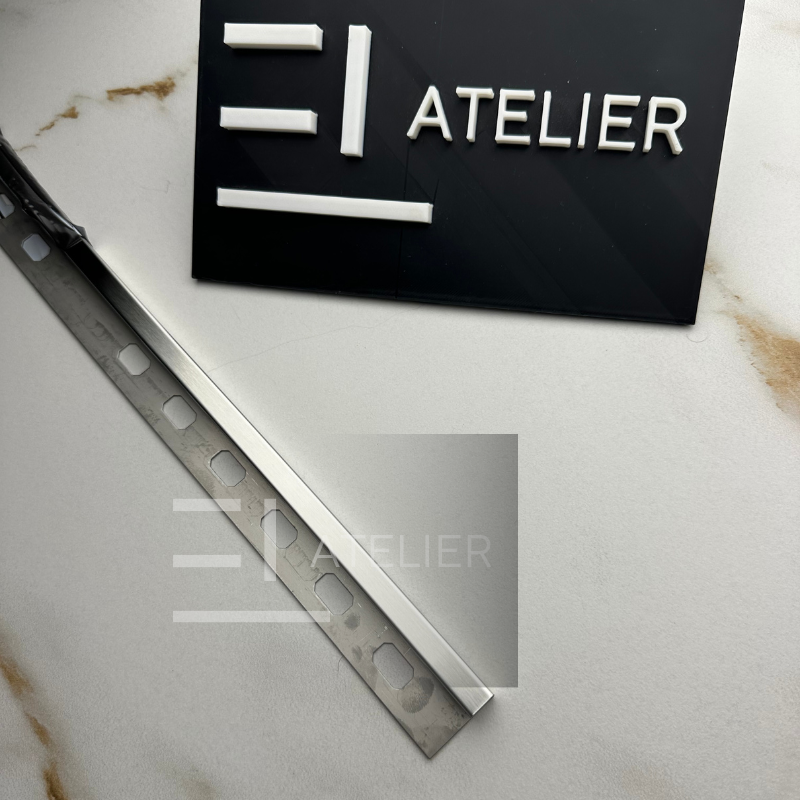 Profil Colt Exterior Semi-Patrat Inox Argintiu Mat 10mm x 2700mm - EL Atelier