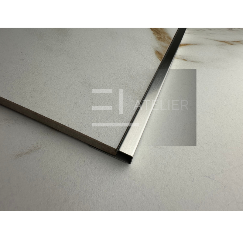 Profil Colt Exterior Semi-Patrat Inox Argintiu Mat 10mm x 2700mm - EL Atelier