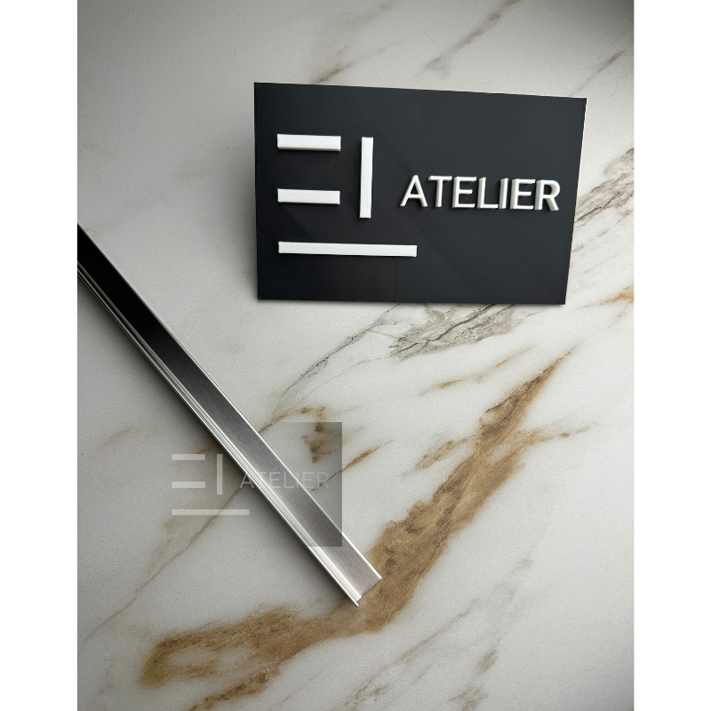 Profil L interior inox argintiu mat 15x15mm finisaj premium design modern