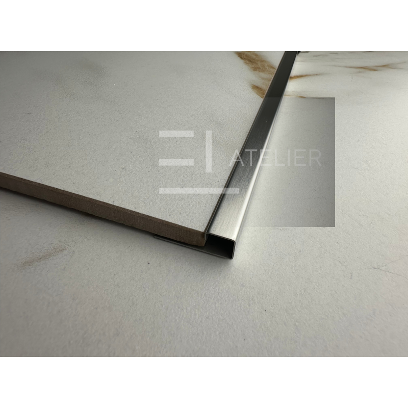 Profil Colt Exterior Semi-Patrat Inox Argintiu Mat 10mm x 2700mm - EL Atelier