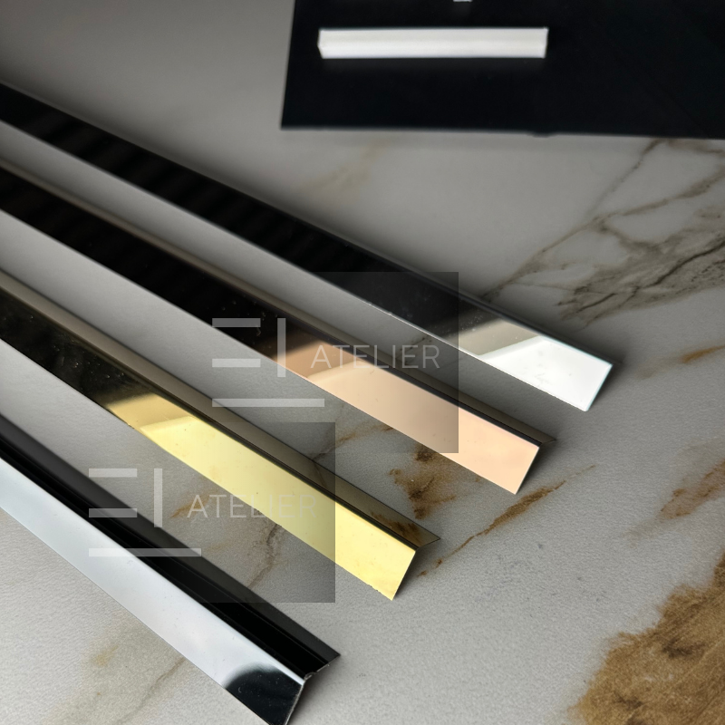 Profile decorative L inox finisaje lucioase oglinda rezistenet umezeală coroziune 