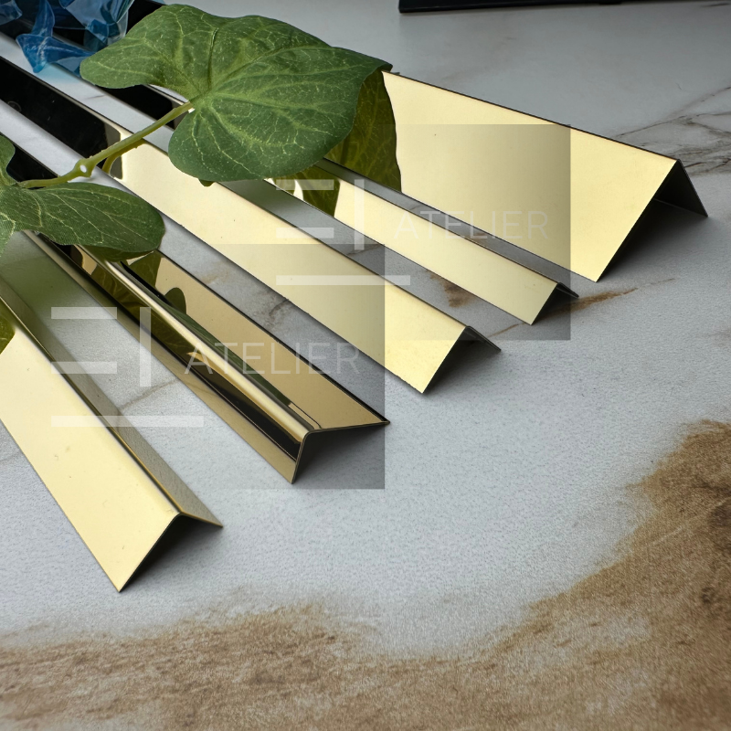 Profil L Inox Auriu Lucios decorativ diverse dimensiuni