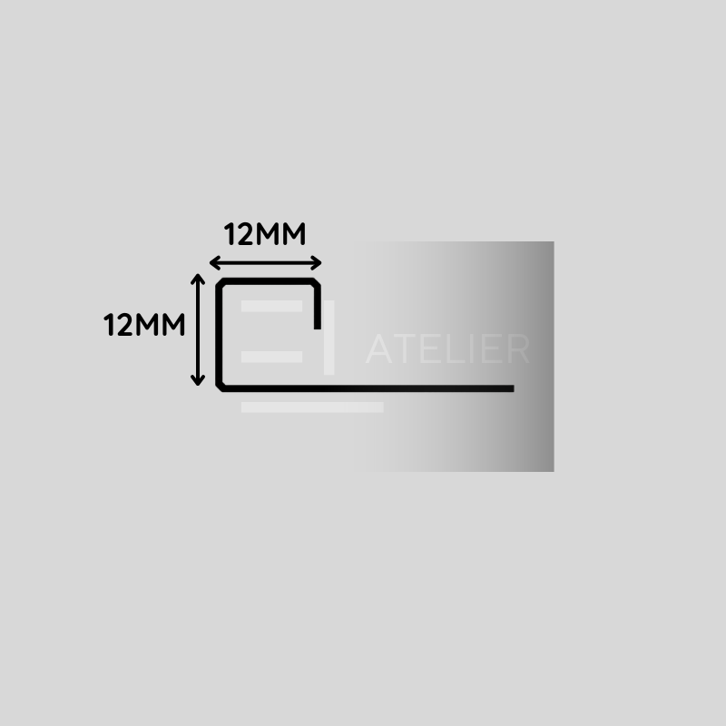 Profil Colt Exterior Semi-Patrat Inox Auriu Mat 12mm x 2700mm - EL Atelier