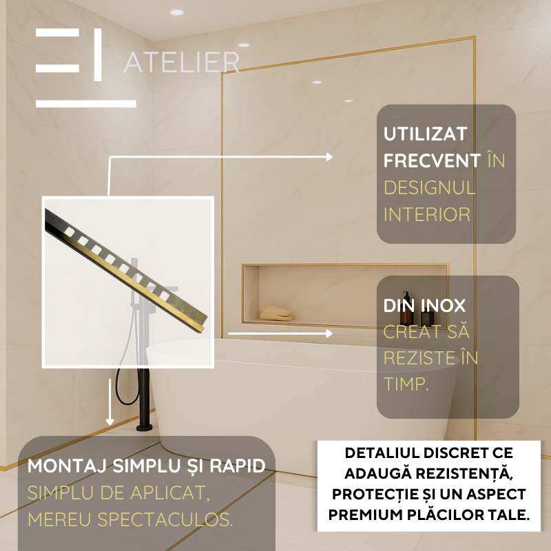 Profil Colt Exterior Inox Negru Mat 10mm x 2700mm - EL Atelier