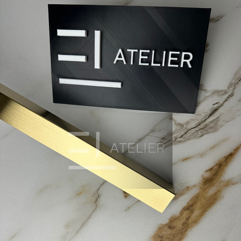 Profil L colț inox auriu mat 30x30mm detaliu finisaj premium protecție muchii
