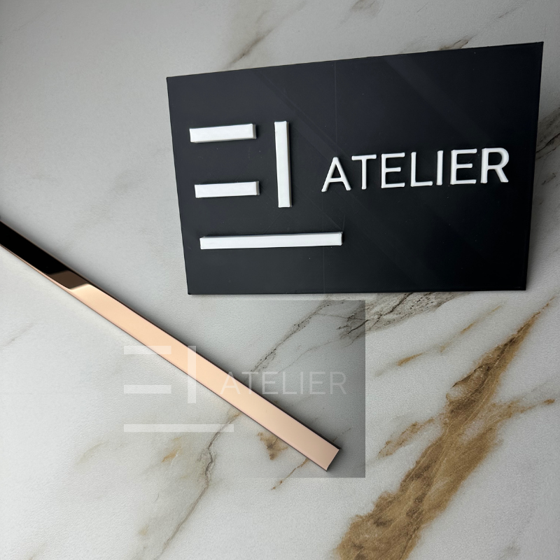 Profil U inox bronz rose-gold lucios 15mm detaliu finisaj premium delimitare margini