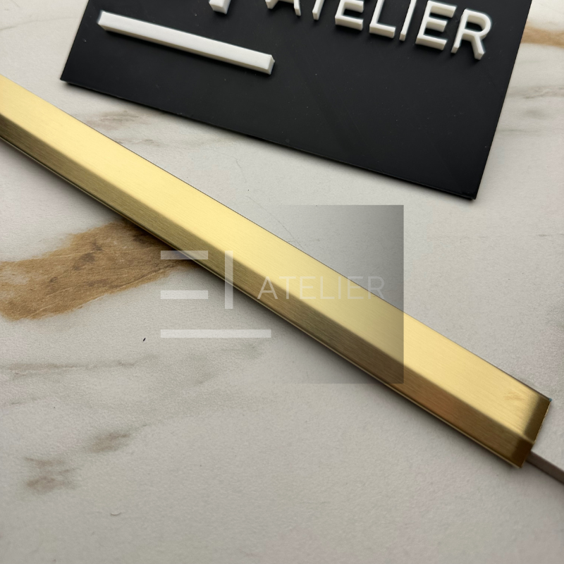 Profil decorativ nivelare inox auriu mat rezistent uzură coroziune 10mm