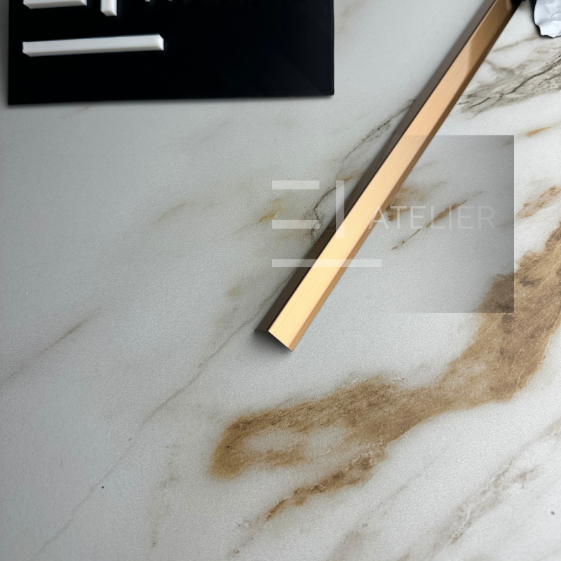 Profil L Teșit Inox Bronz (Rose-Gold) Mat 15x15mm x 2700mm - EL Atelier