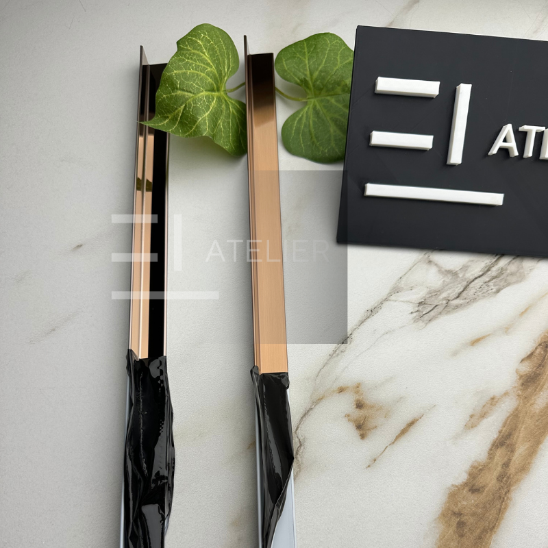 Profil L Interior Inox Bronz (Rose-Gold) Lucios 15x15mm x 2700mm - EL Atelier