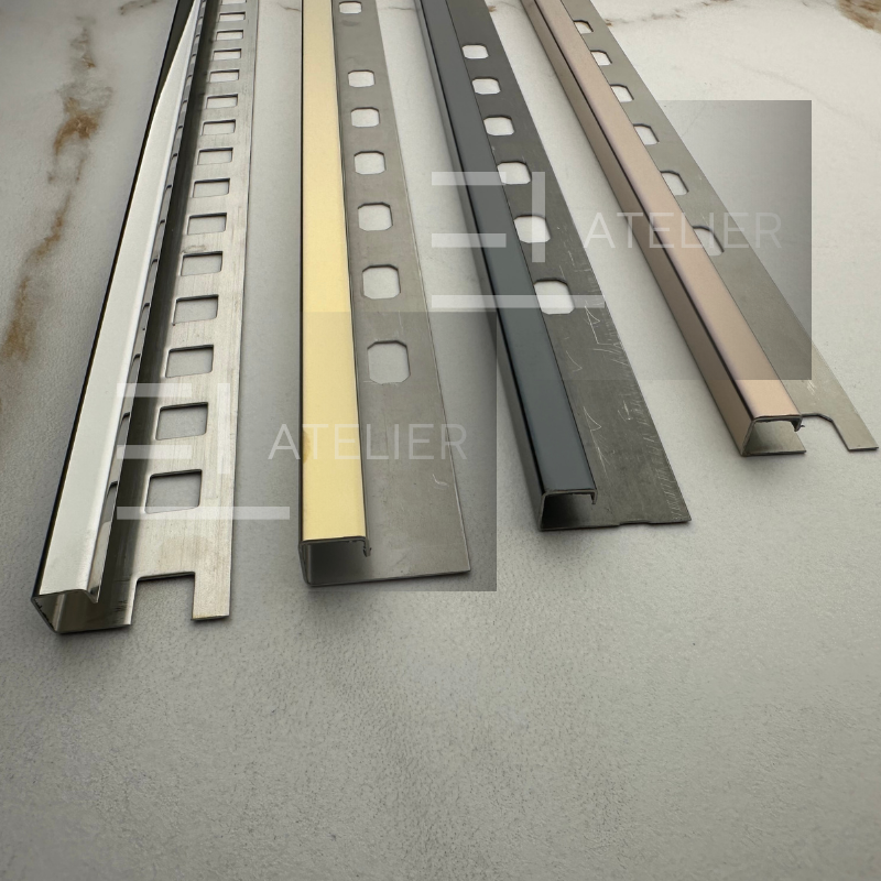 Profil Colt Exterior Semi-Patrat Inox Negru Lucios 10mm x 2700mm - EL Atelier