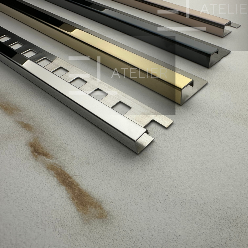 Profil Colt Exterior Semi-Patrat Inox Negru Lucios 10mm x 2700mm - EL Atelier
