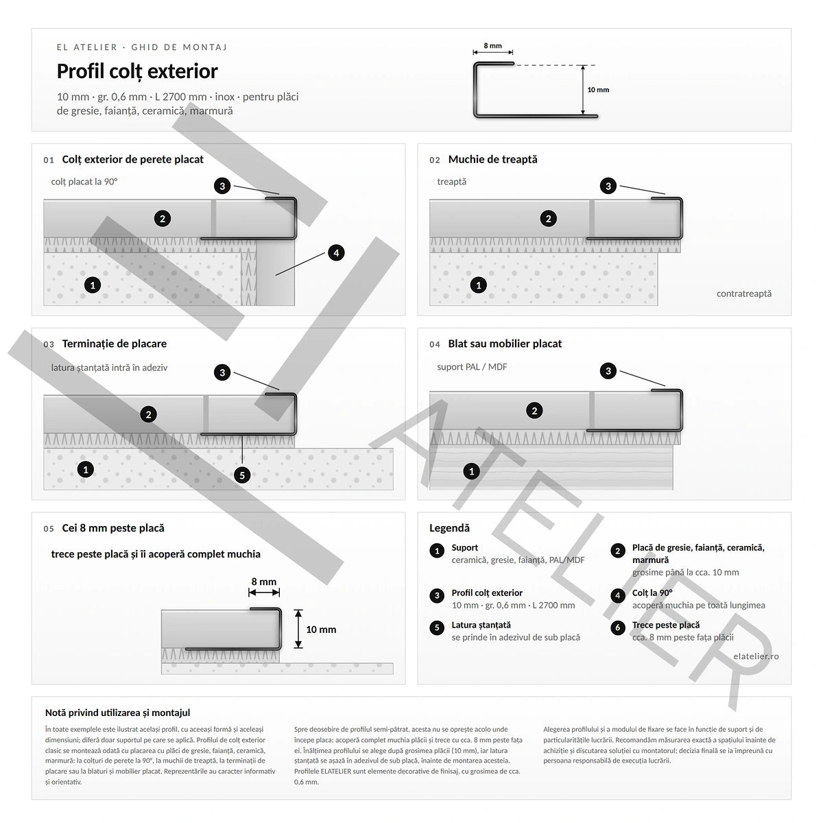 Profil Colt Exterior Inox Auriu Lucios 10mm x 2700mm