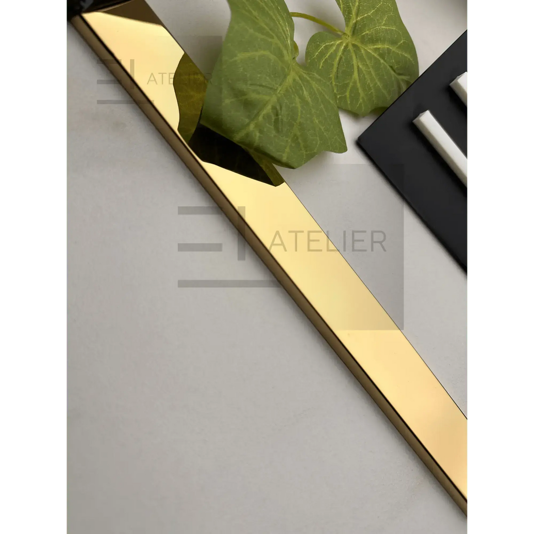 Profil Inox U Auriu Lucios EL Atelier Oglinda Design Premium