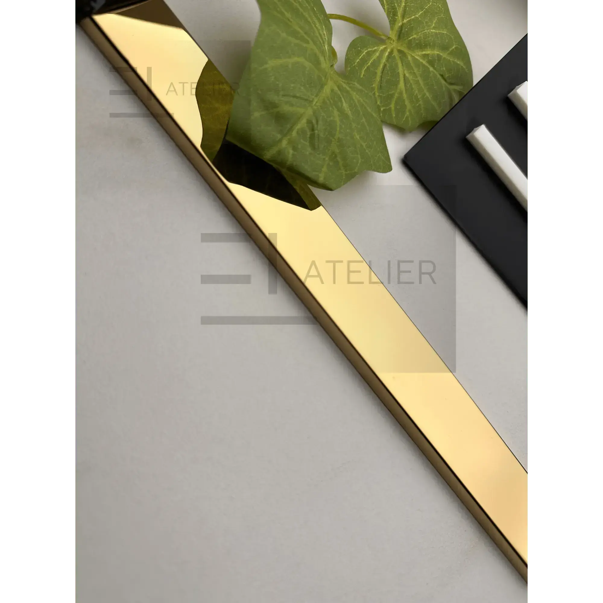 Profil Inox U Auriu Lucios EL Atelier Oglinda Design Premium