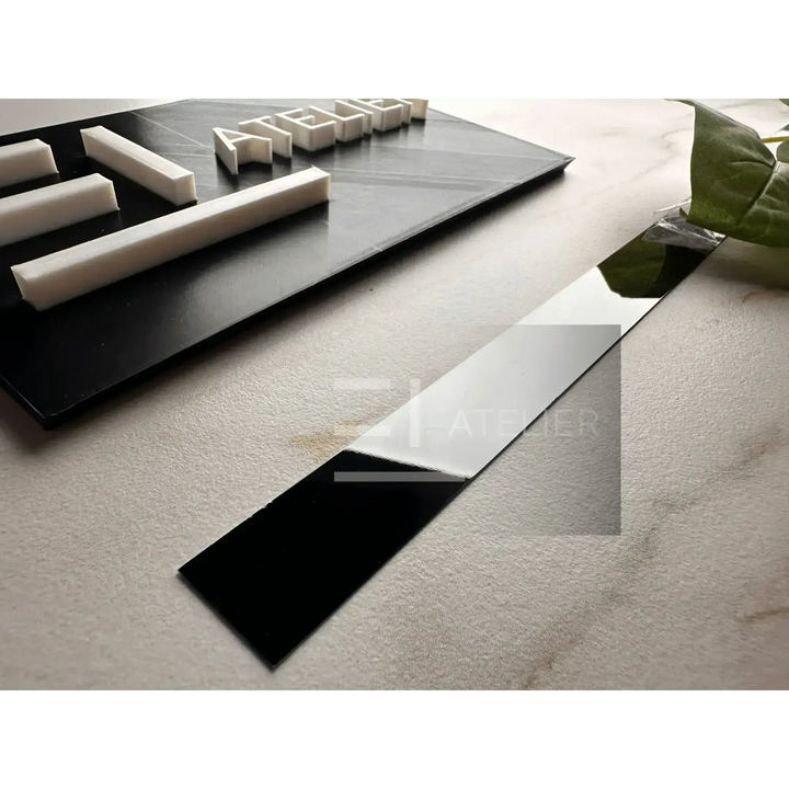 Profil Decorativ din Inox Platbanda Negru Lucios EL Atelier pentru Pereti si Mobilier 
