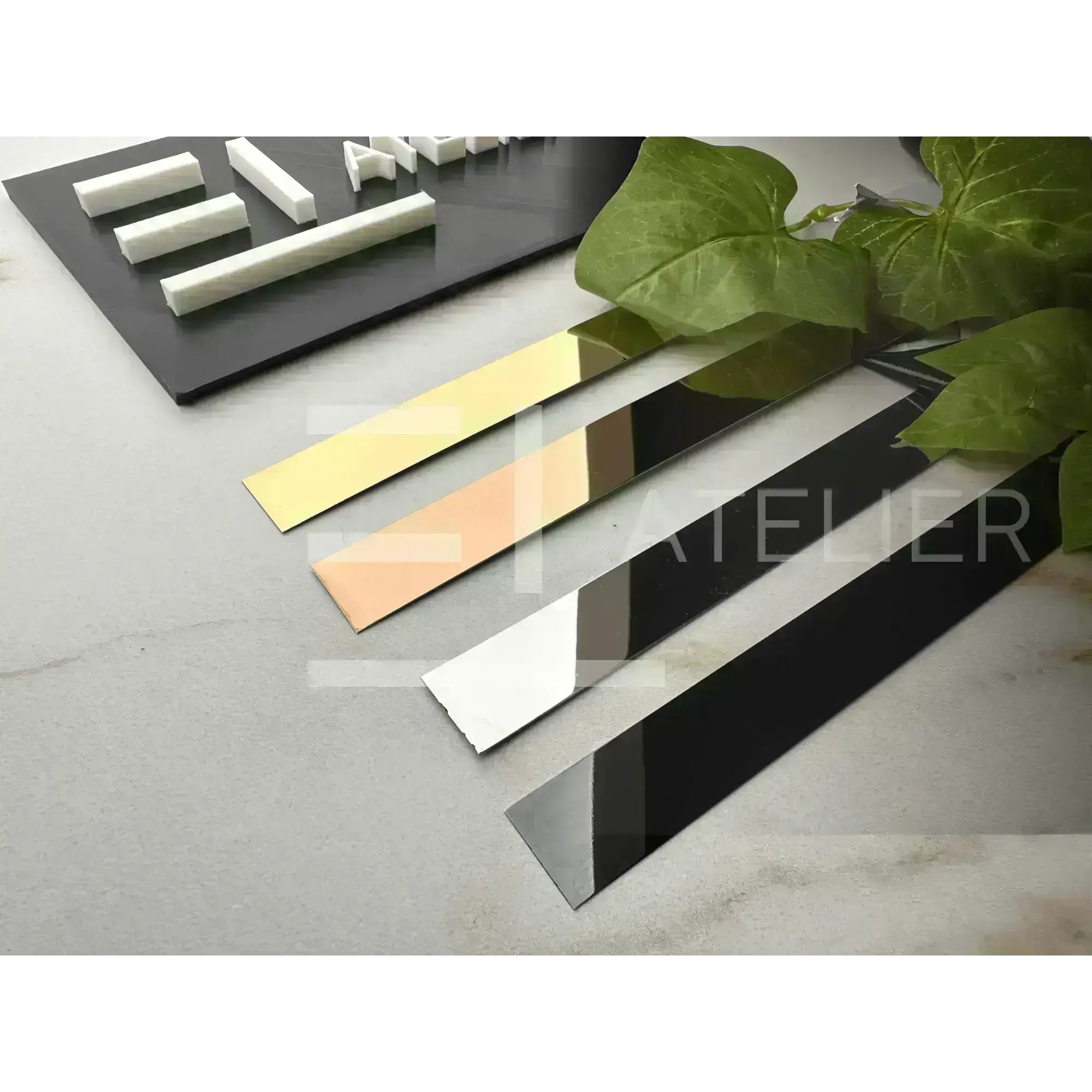 Profil Decorativ Pereti Inox Auriu, Bronz, Argintiu, Negru EL Atelier