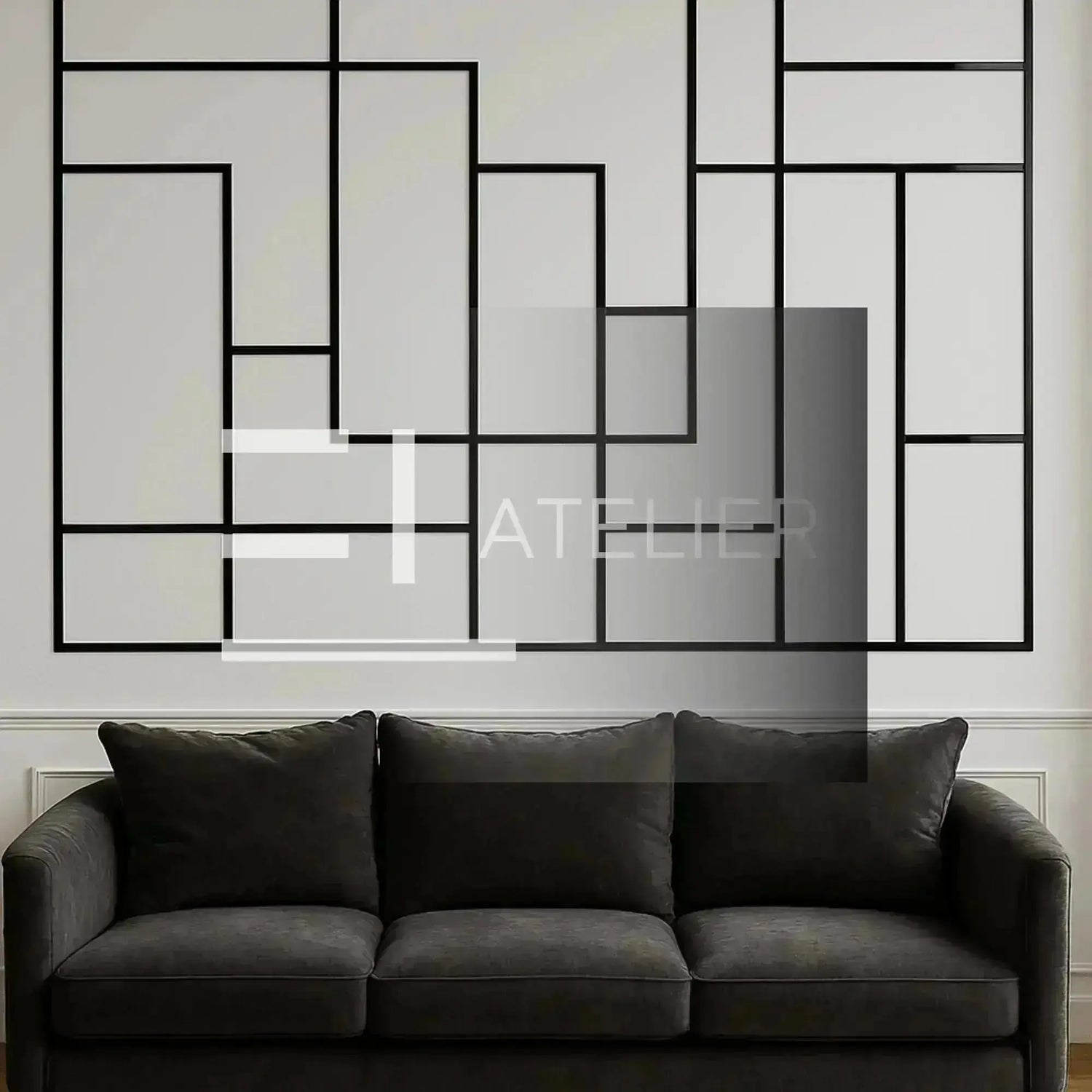 Exemplu Utilizare Profil Platbanda Negru EL ATELIER Perete si Mobilier