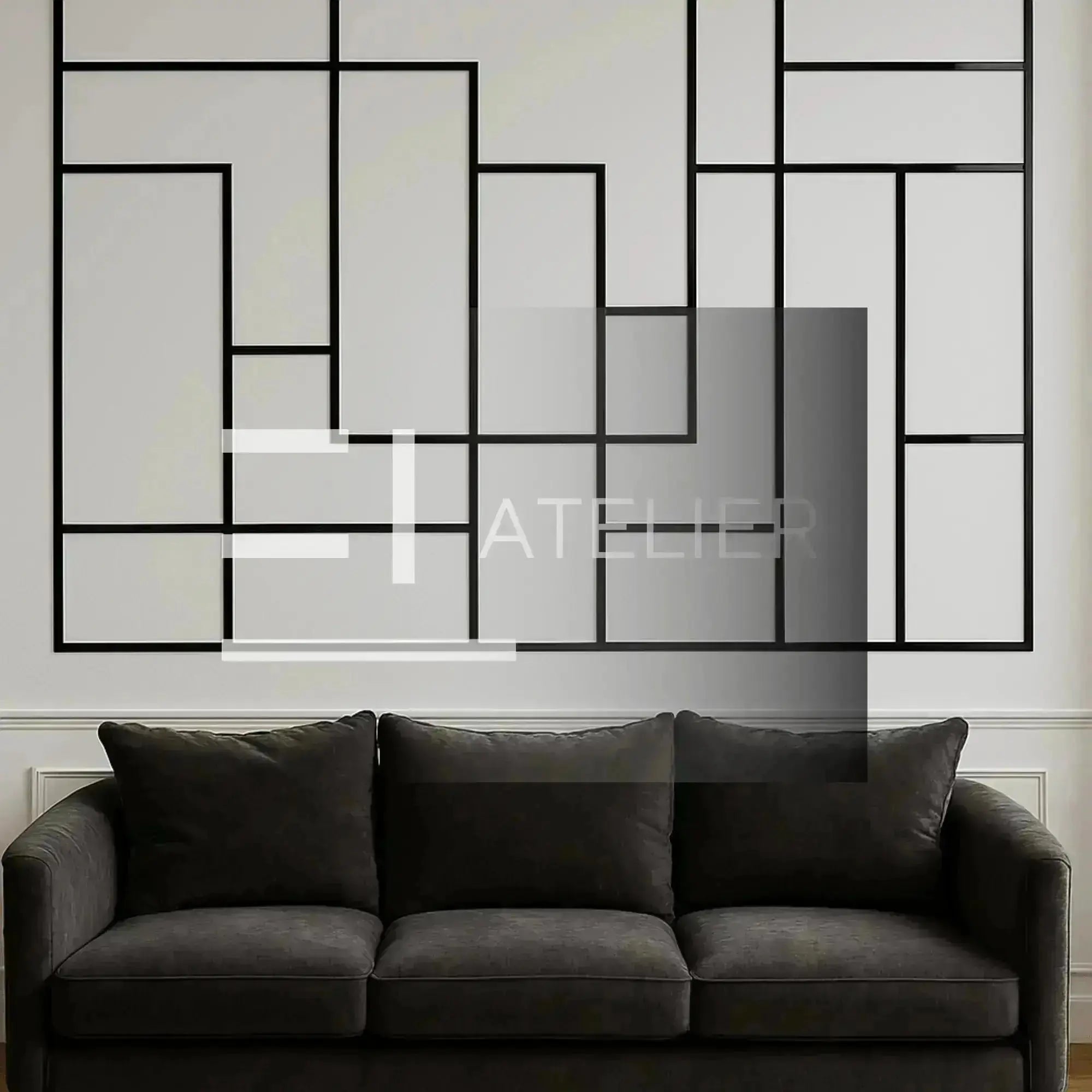 Exemplu Utilizare Profil Platbanda Negru EL ATELIER Perete si Mobilier