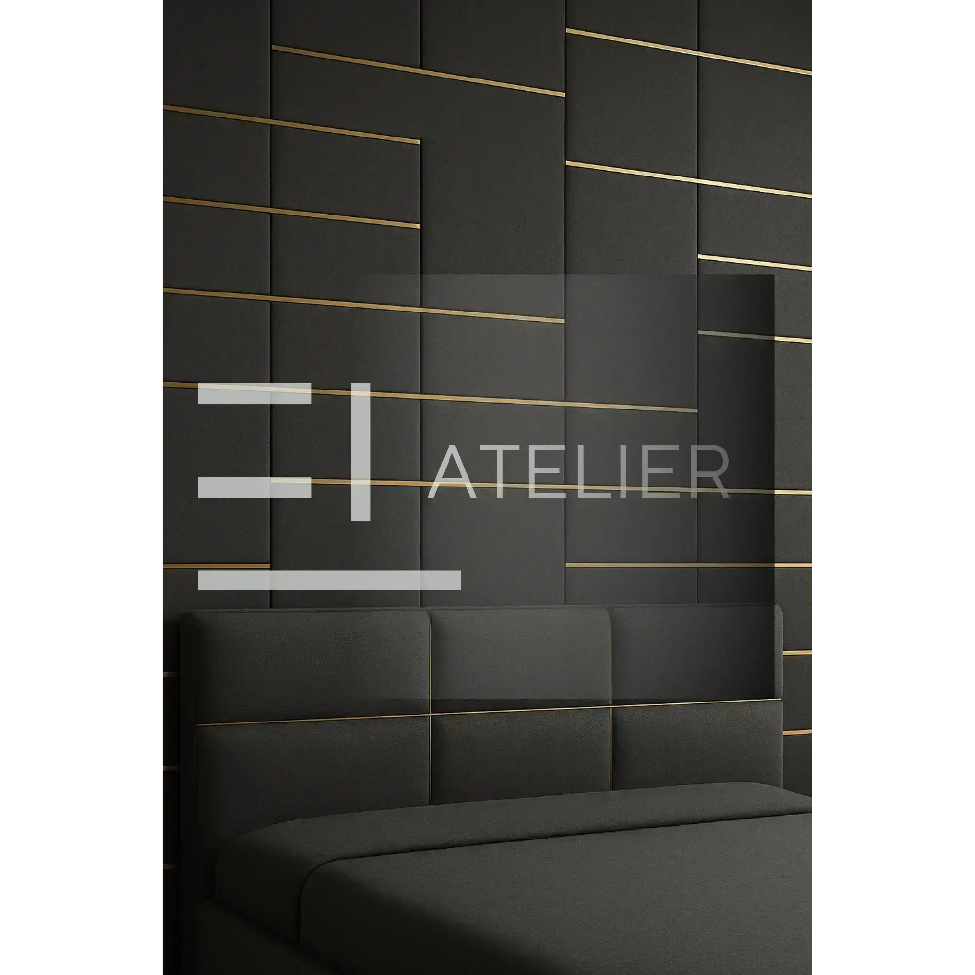 Exemplu Utilizare Profil Platbanda Negru EL ATELIER Tapiterie Dormitor 